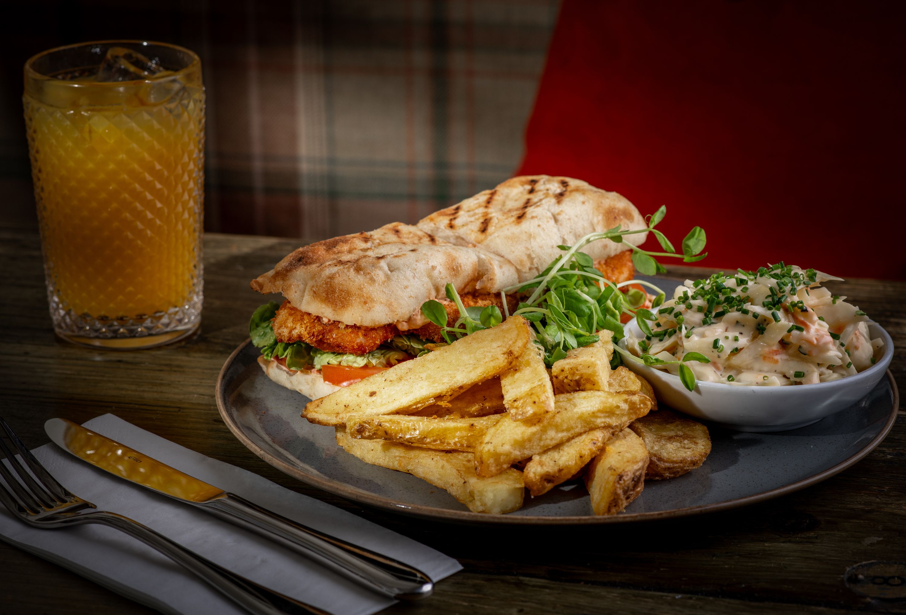 sandwich in the bar with chips