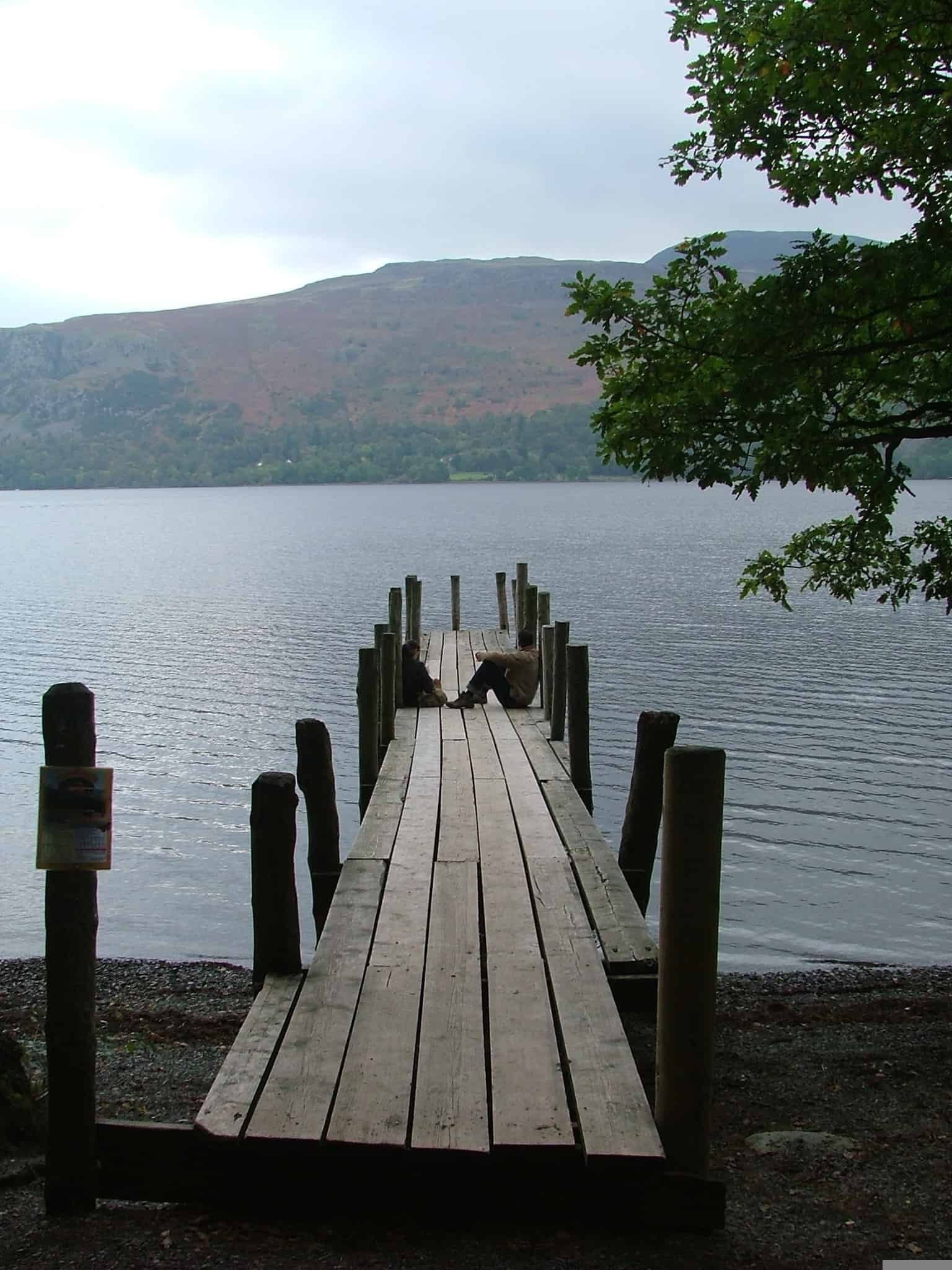 a jetty going into the lake