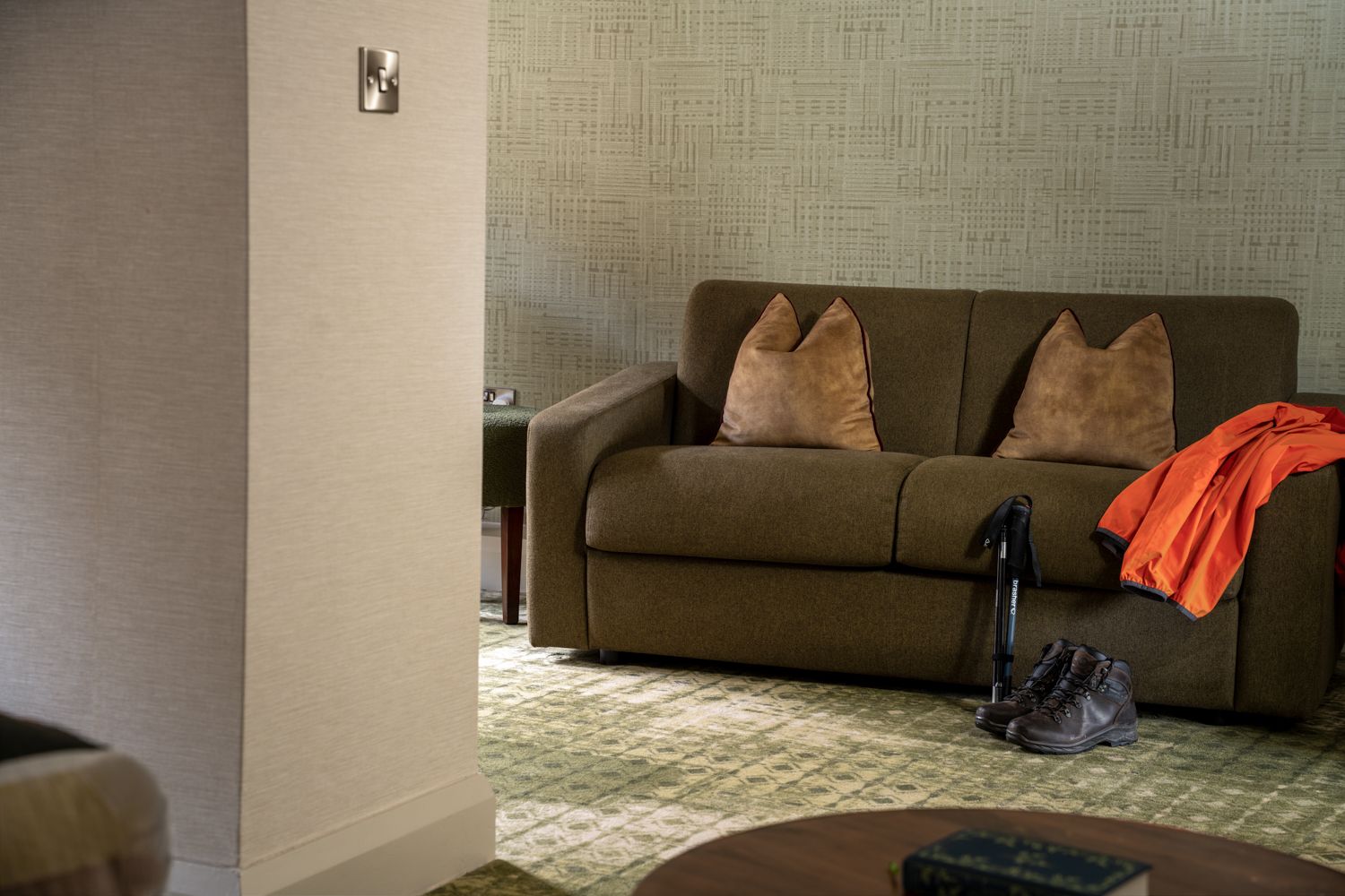 seating area in the feature bedroom