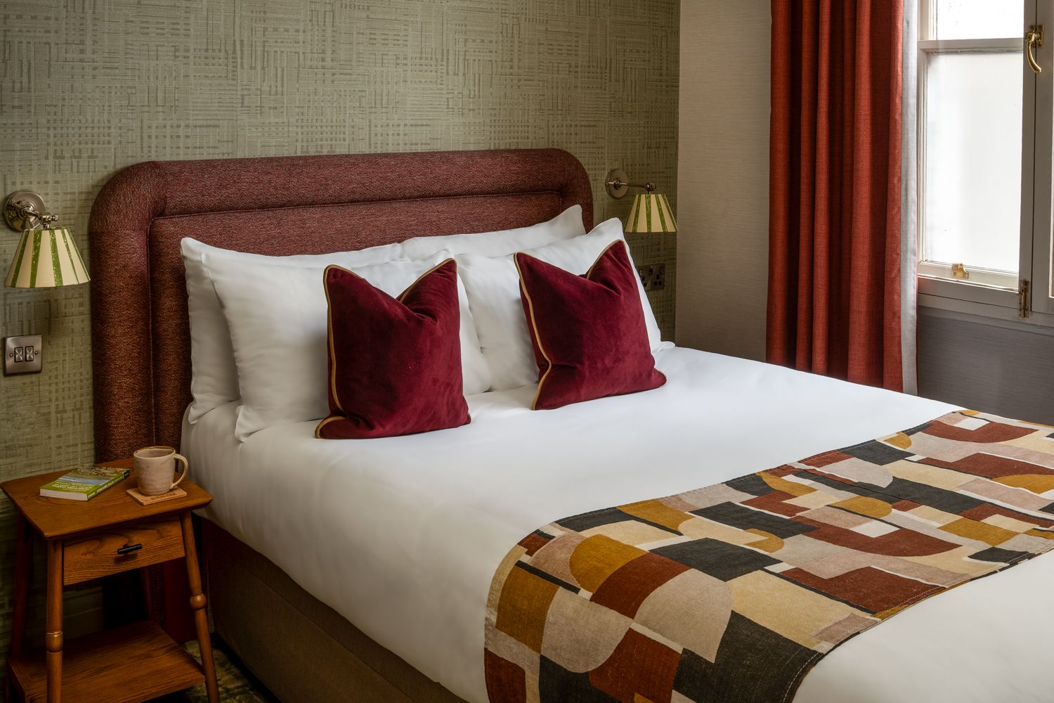 double bed in the family bedroom