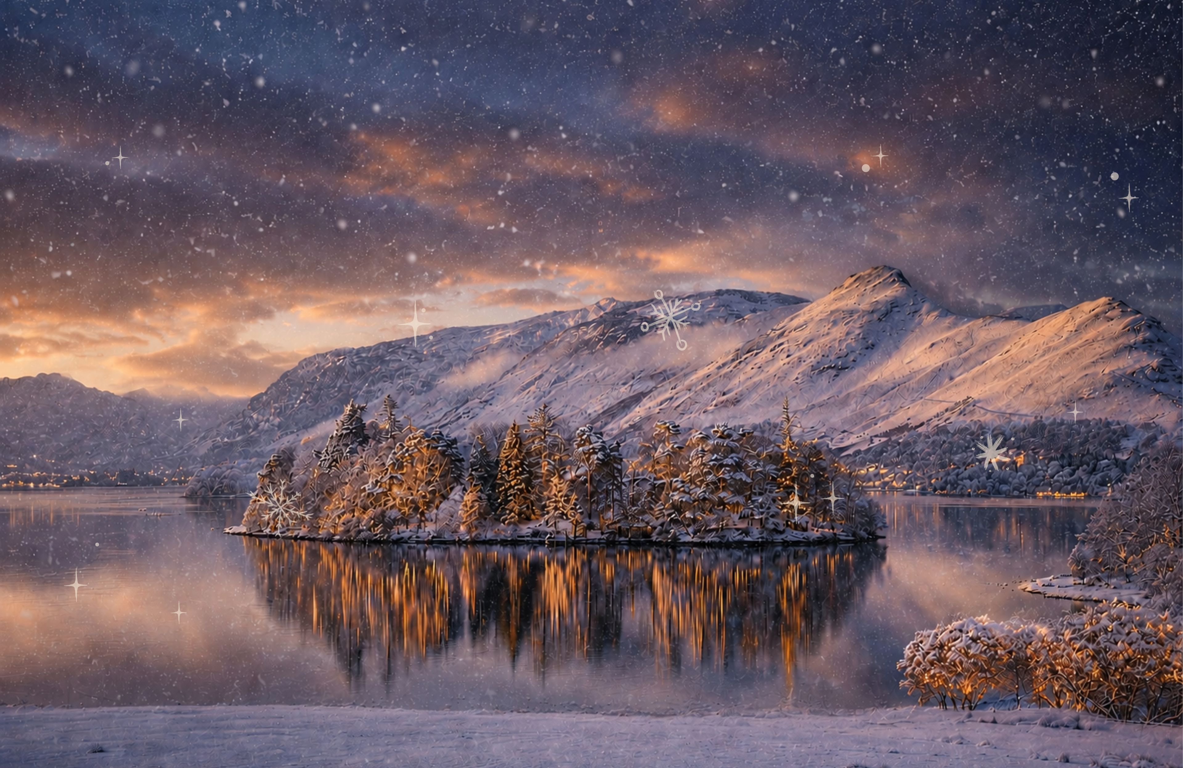 snow scene at The Royal Oak